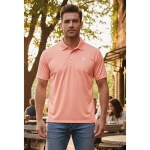 Straight Down Performance Stretch Golf Resort Polo Shirt Preppy Pastel Men's 2XL